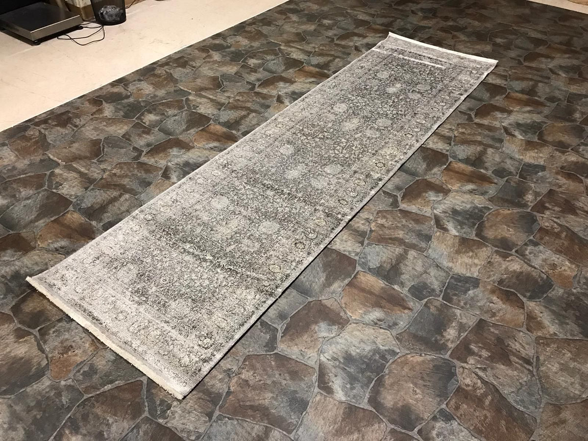 3x10 Silver and Gray Turkish Antep Runner