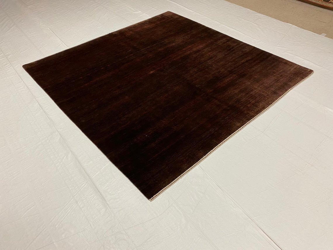 6x6 Brown and Red Modern Contemporary Rug