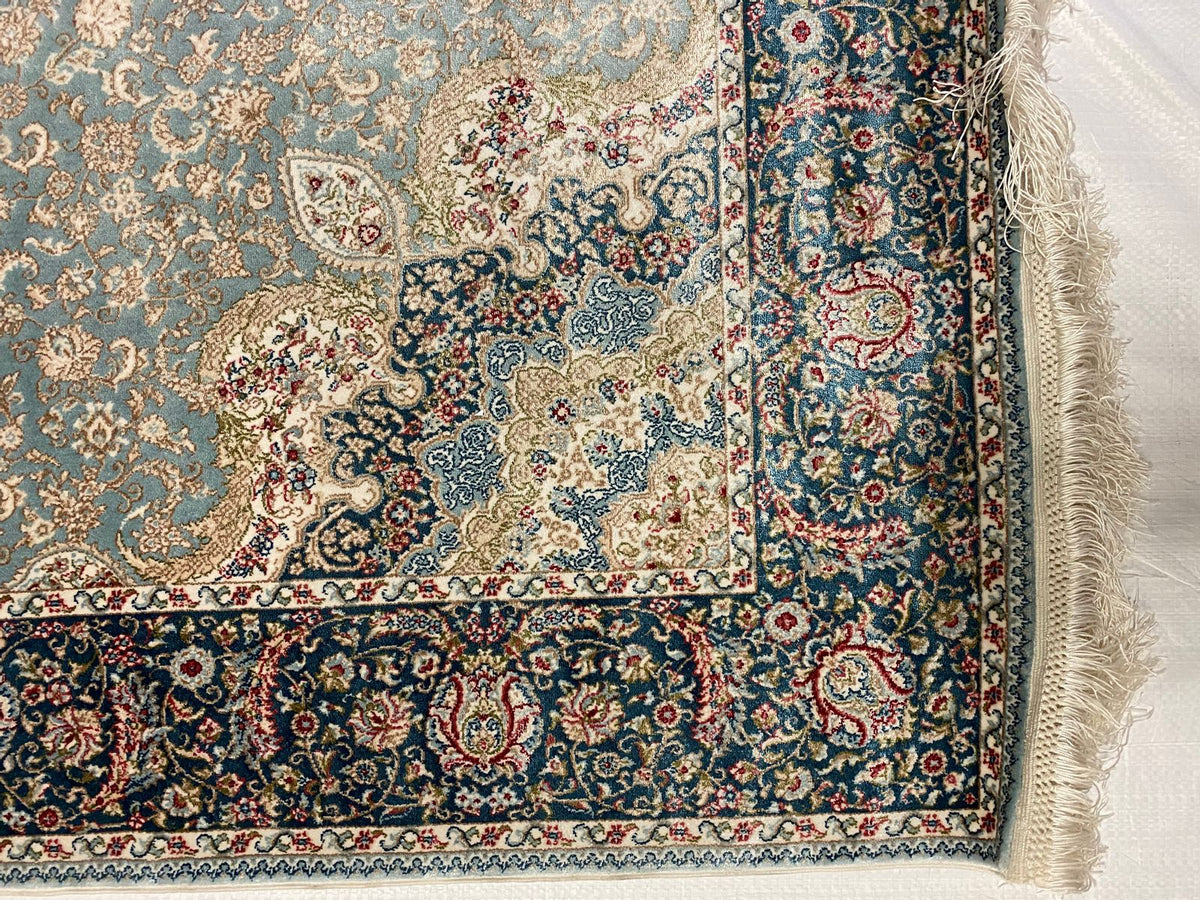 3x7 Blue and Green Turkish Antep Runner