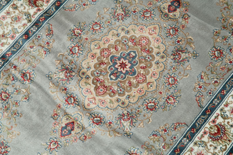 2x3 Blue and Ivory Turkish Antep Rug