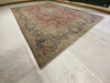 Vintage Handmade 10x13 Red and Navy Anatolian Turkish Overdyed Distressed Area Rug