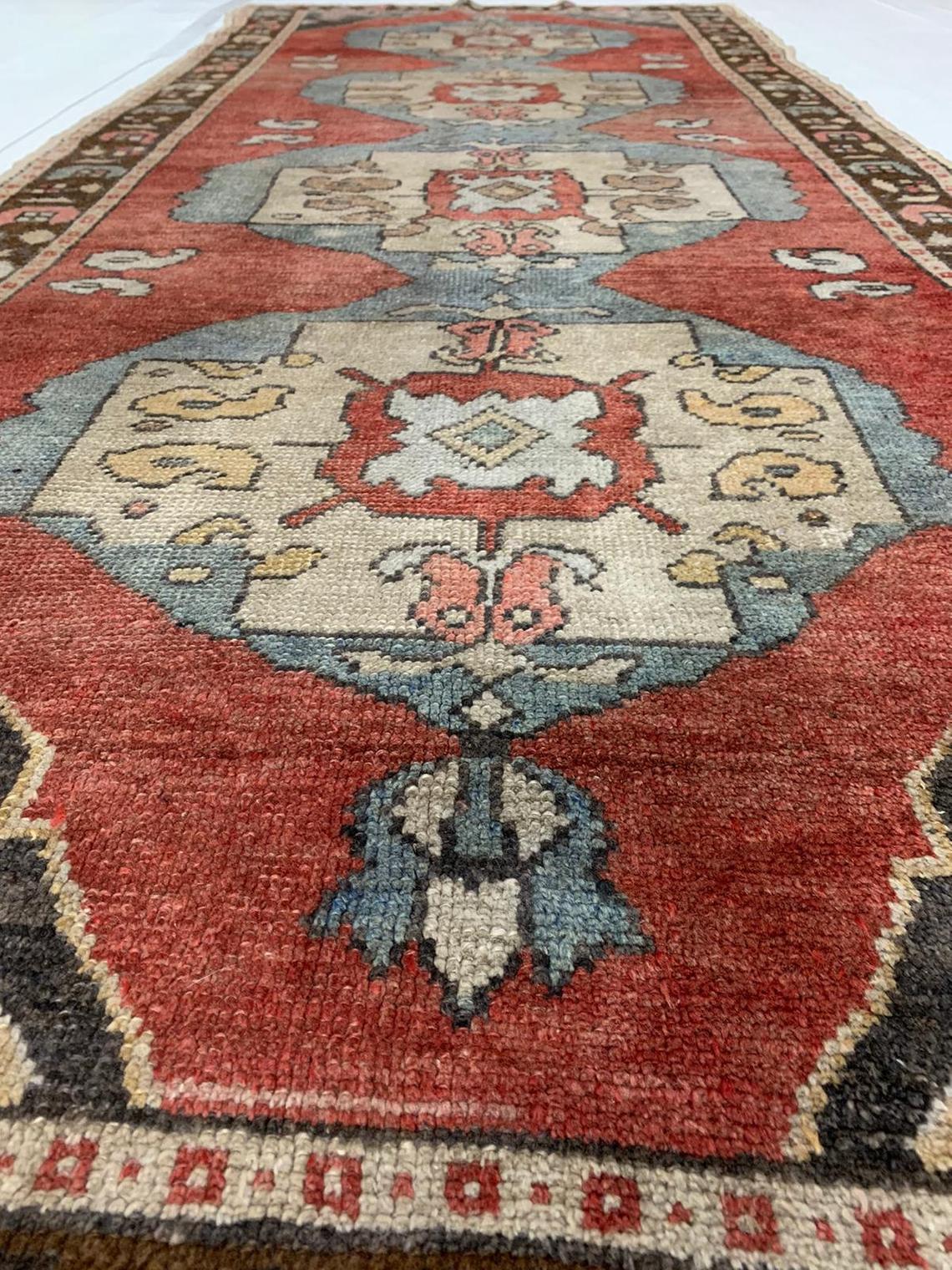 4x10 Rust and Brown Turkish Tribal Runner