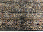 7x9 Black and Multicolor Turkish Antep Rug