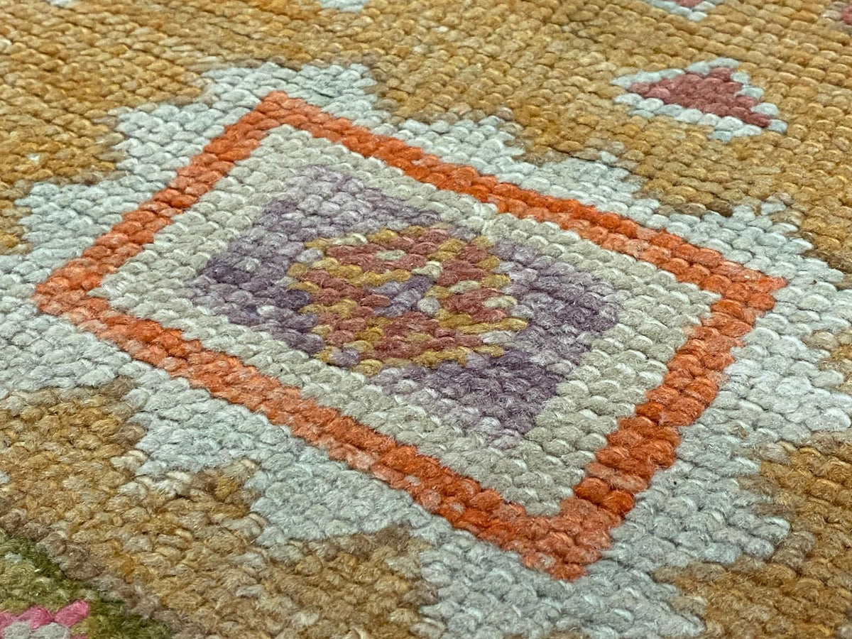 6x9 Pink and Ivory Turkish Oushak Rug