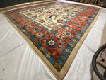 13x16 Beige and Red Turkish Oushak Rug