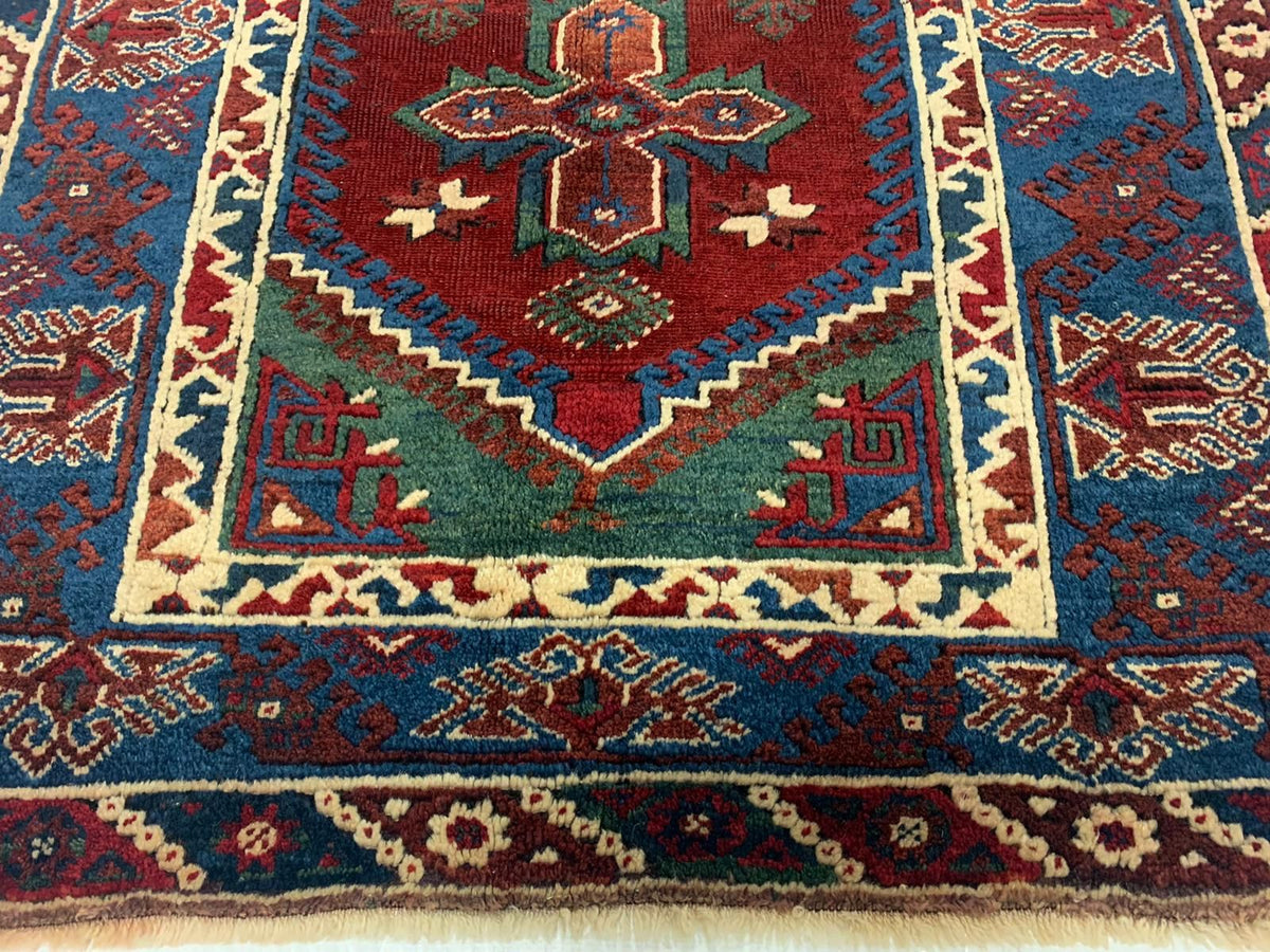 10x14 Navy and Red Traditional Rug