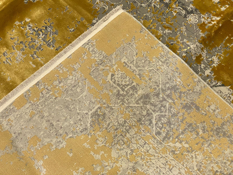 8x11 Gold and Silver Turkish Antep Rug
