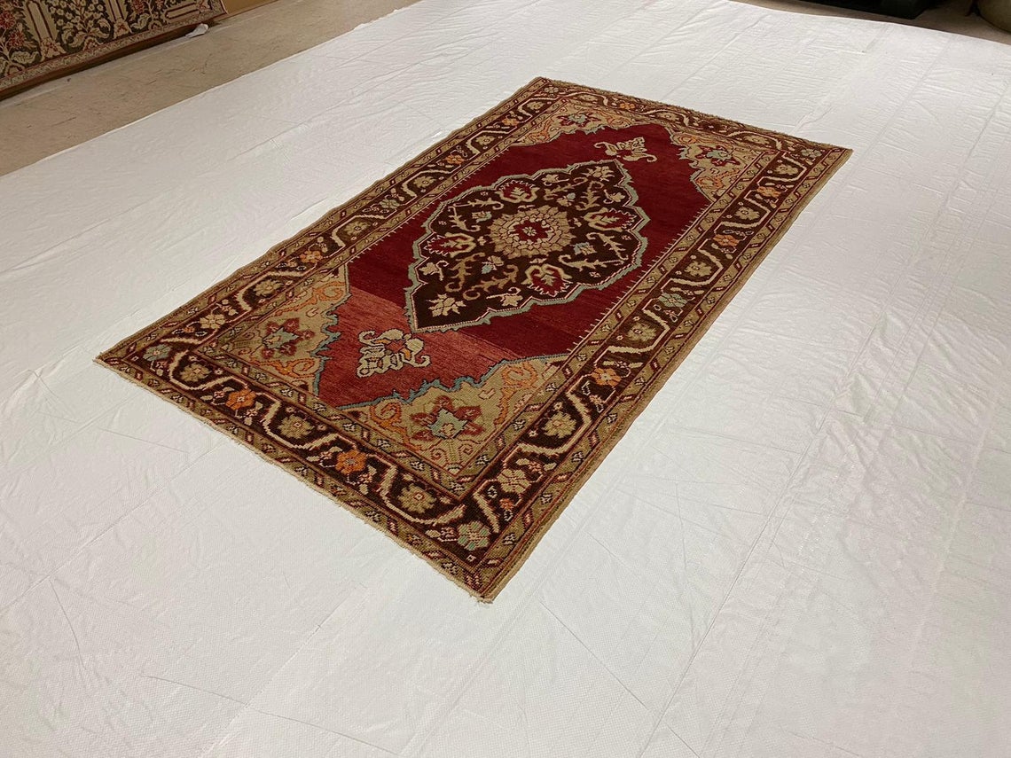 4x8 Red and Brown Turkish Tribal Runner