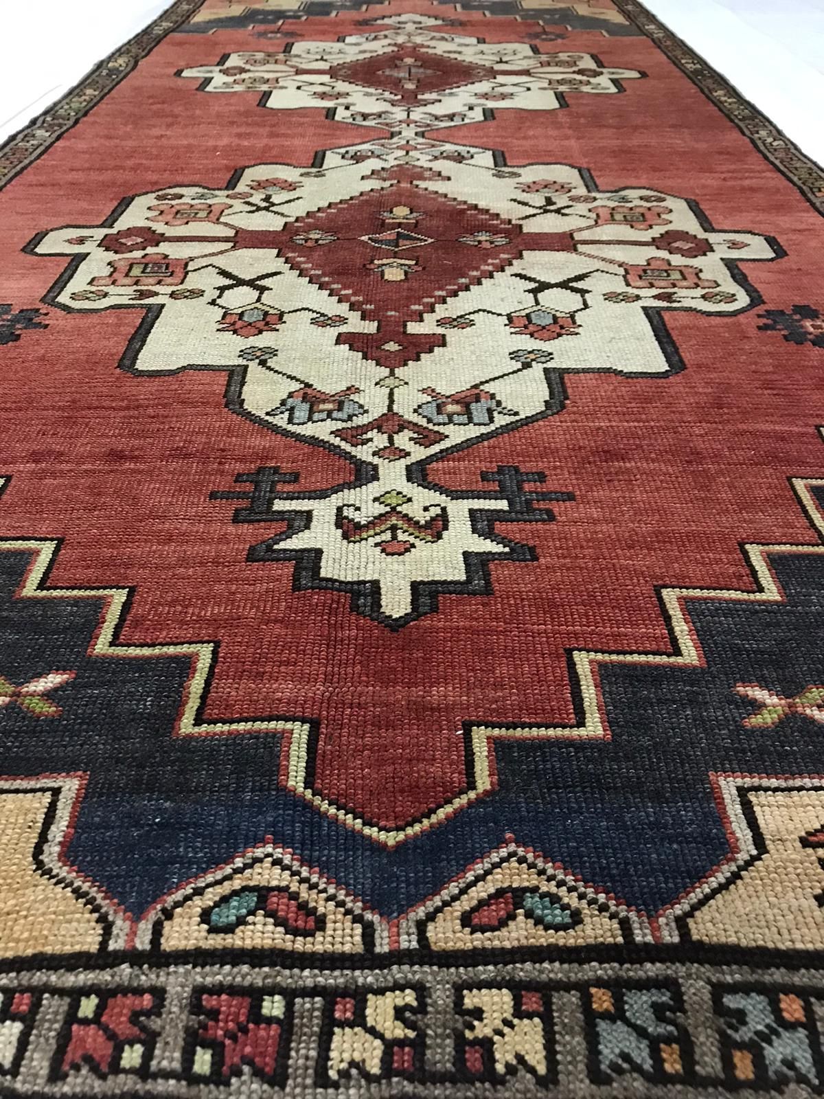 5x11 Red and Gray Turkish Tribal Runner