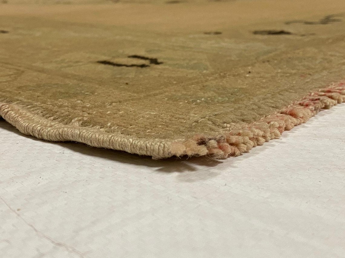 6x9 Beige and Brown Turkish Tribal Rug
