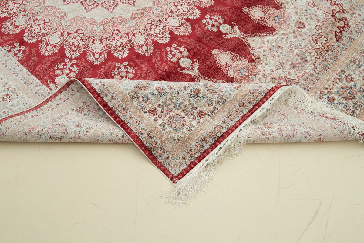 5x8 Red and Ivory Turkish Antep Rug