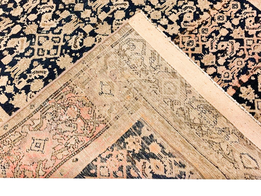 4x6 Navy and Brown Persian Tribal Rug