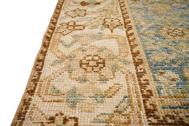 3x13 Beige and Blue Persian Tribal Runner