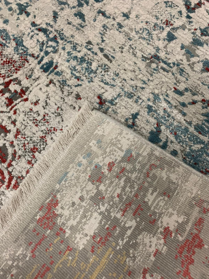 7x10 Red and Blue Turkish Antep Rug