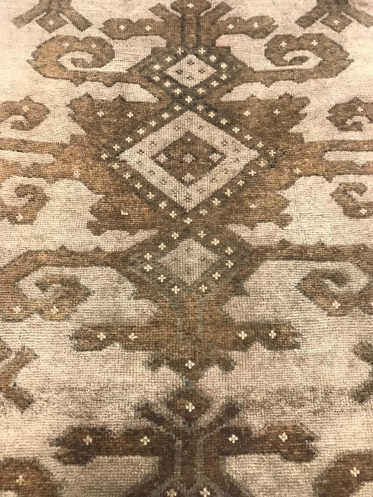 5x11 Beige and Brown Turkish Tribal Runner
