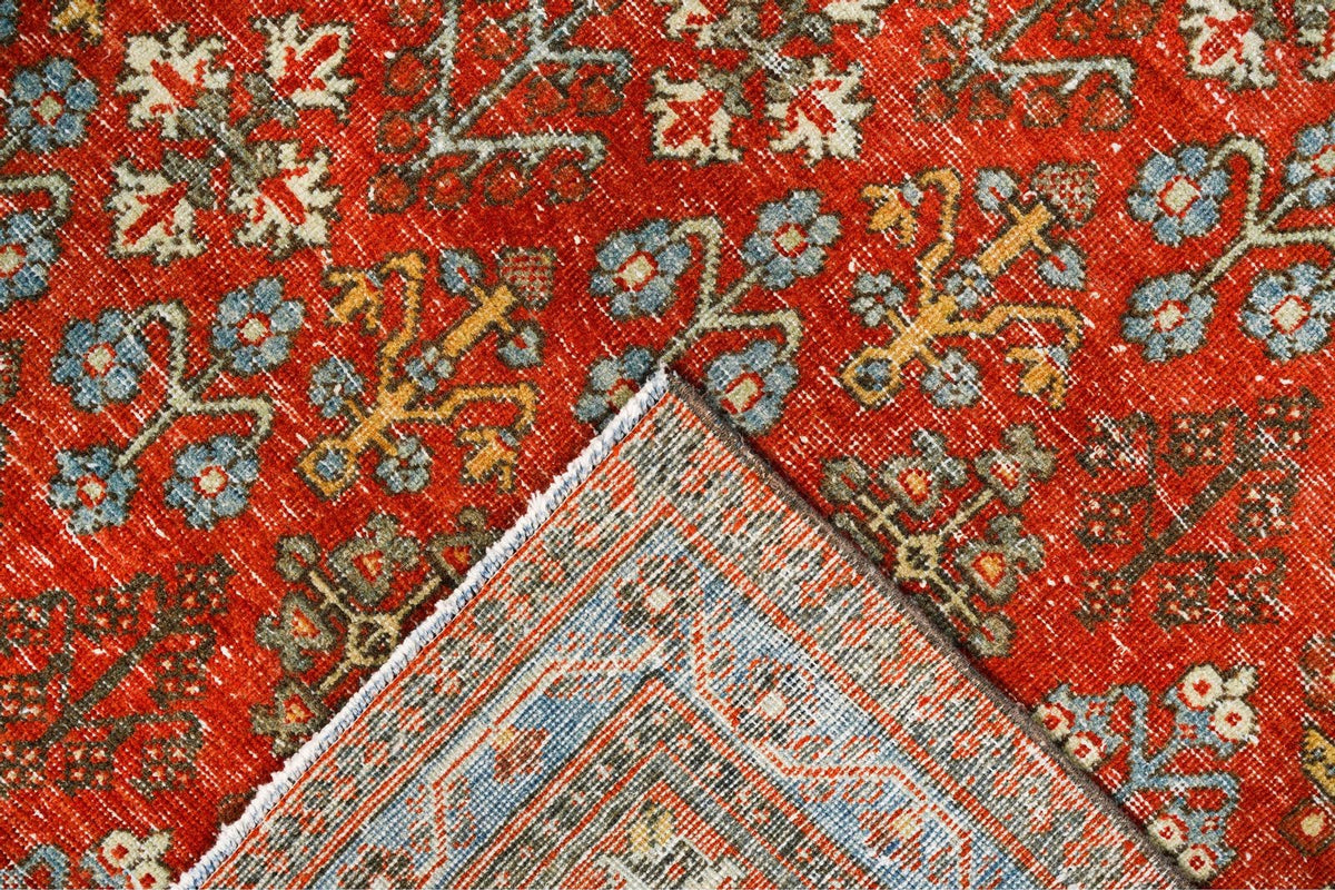 10x13 Rust and Blue Persian Rug