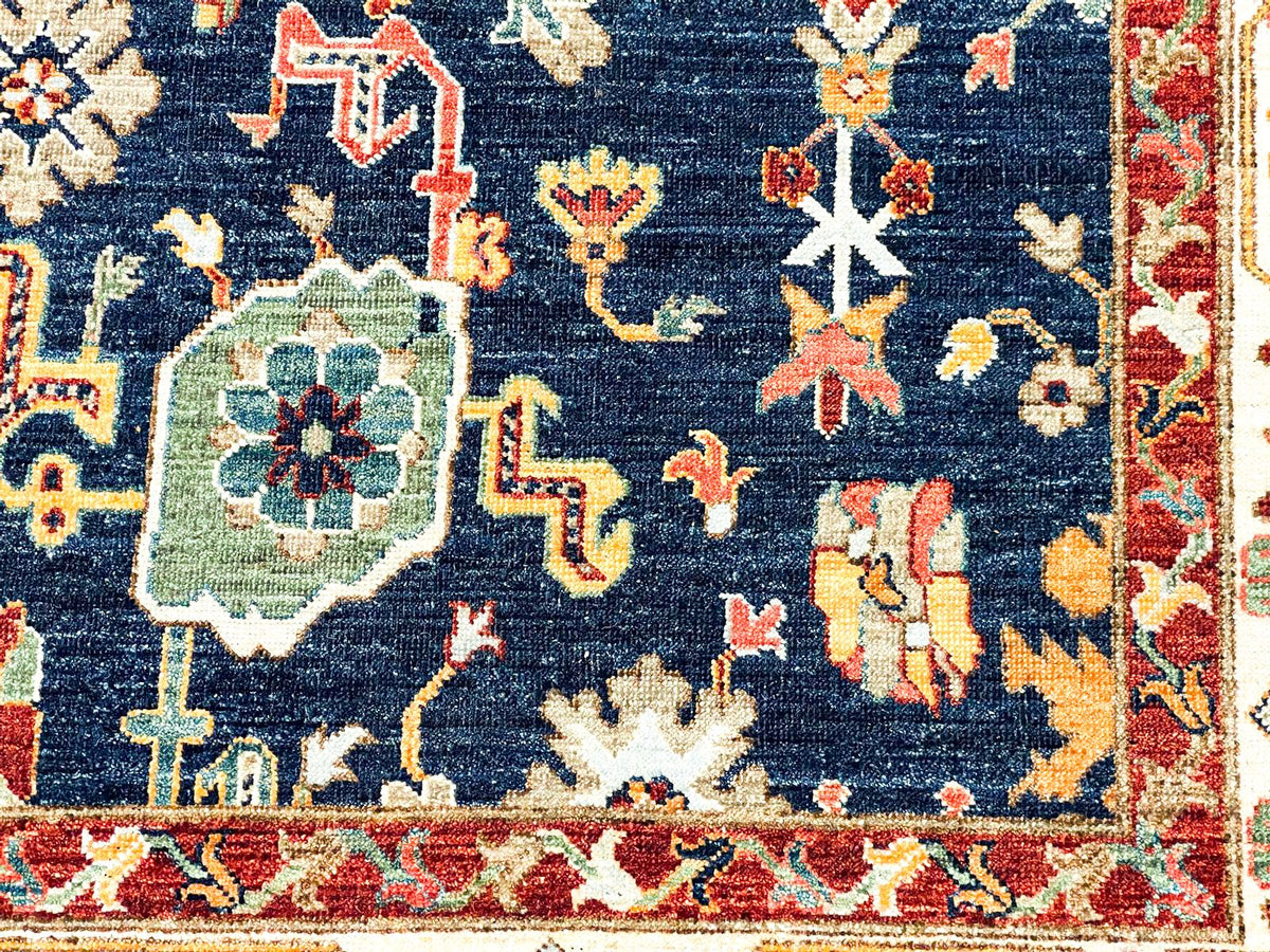 9x12 Navy and Beige Traditional Rug