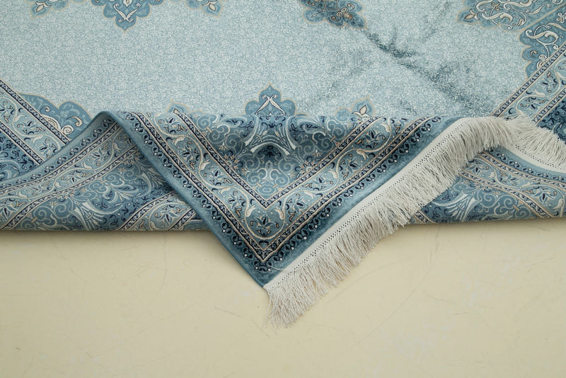 7x10 Blue and Navy Turkish Antep Rug