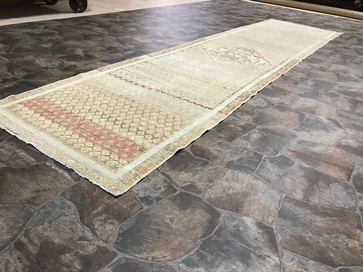 3x12 Green and Brown Persian Runner