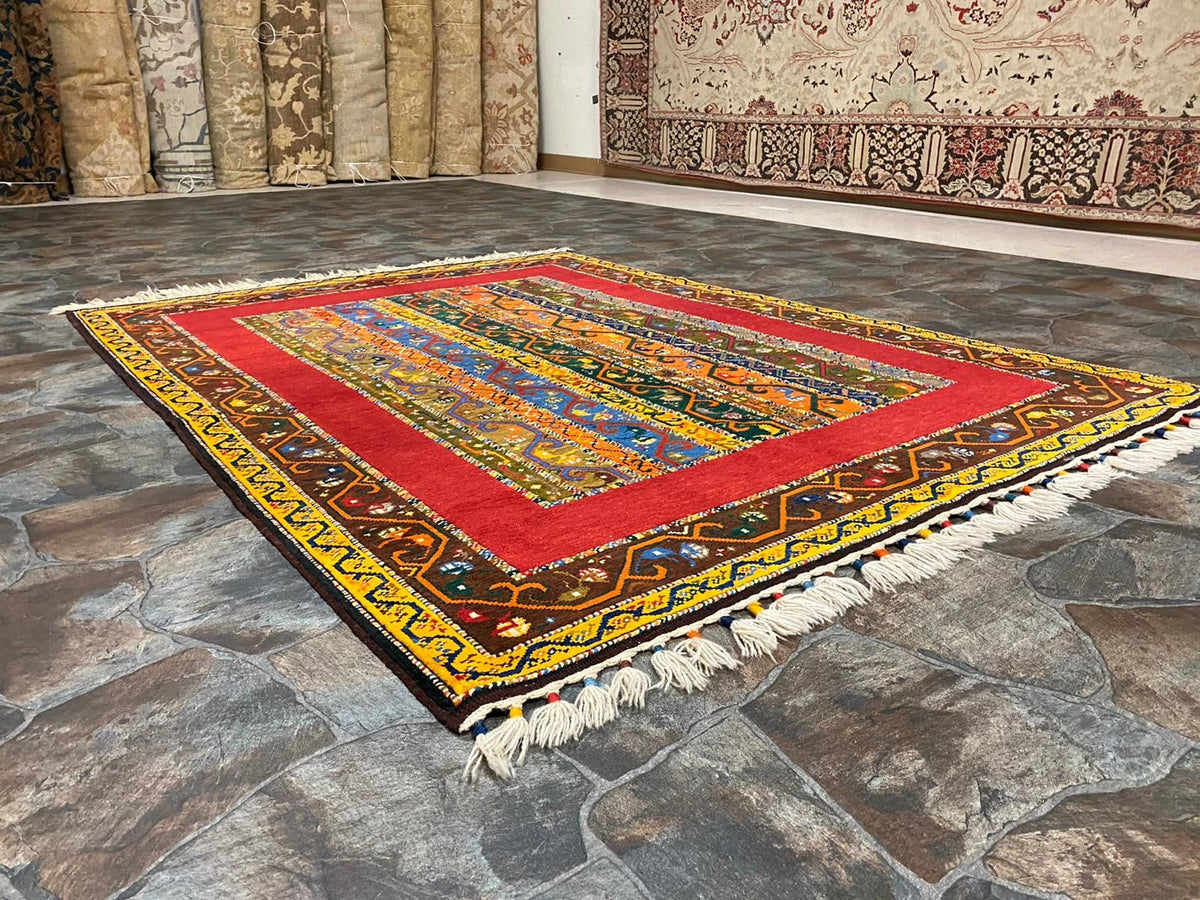 5x7 Multicolor Turkish Tribal Rug