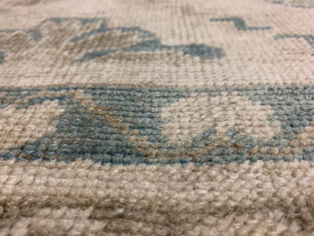 6x11 Peach and Blue Turkish Tribal Rug