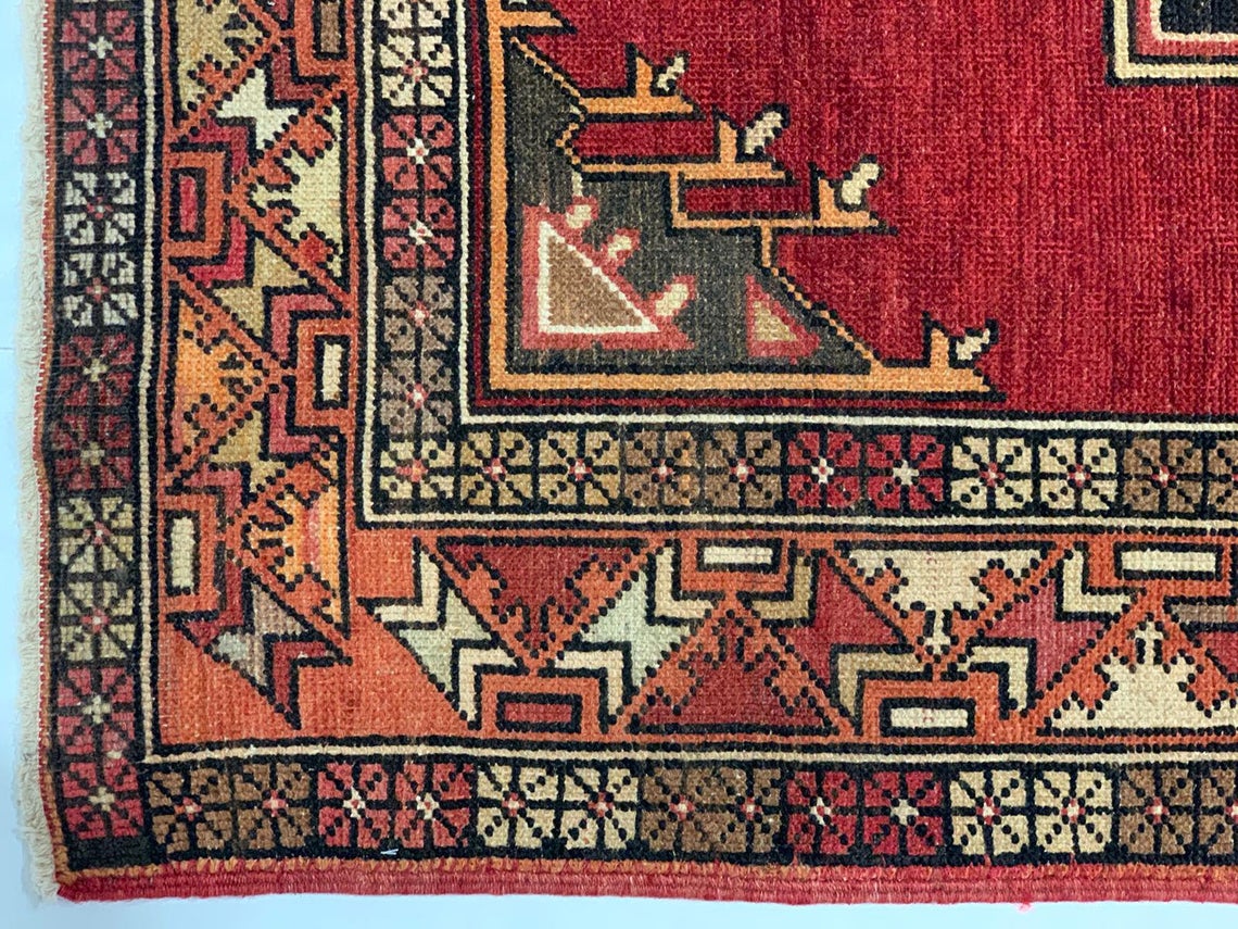 5x11 Red and Gold Turkish Tribal Runner