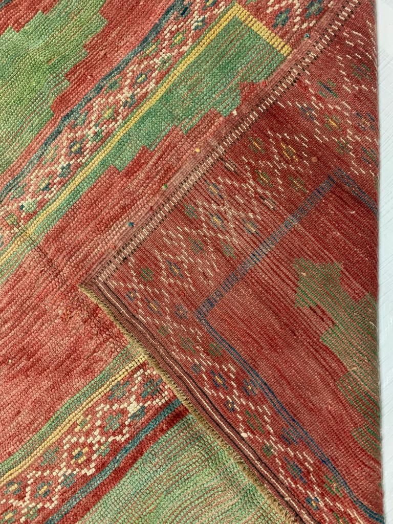 5x8 Red and Green Turkish Tribal Rug