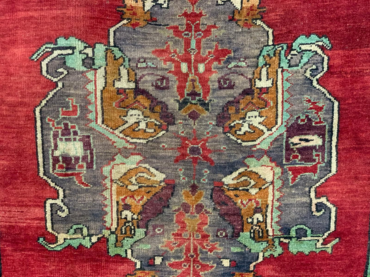 5x12 Red and Brown Turkish Tribal Runner