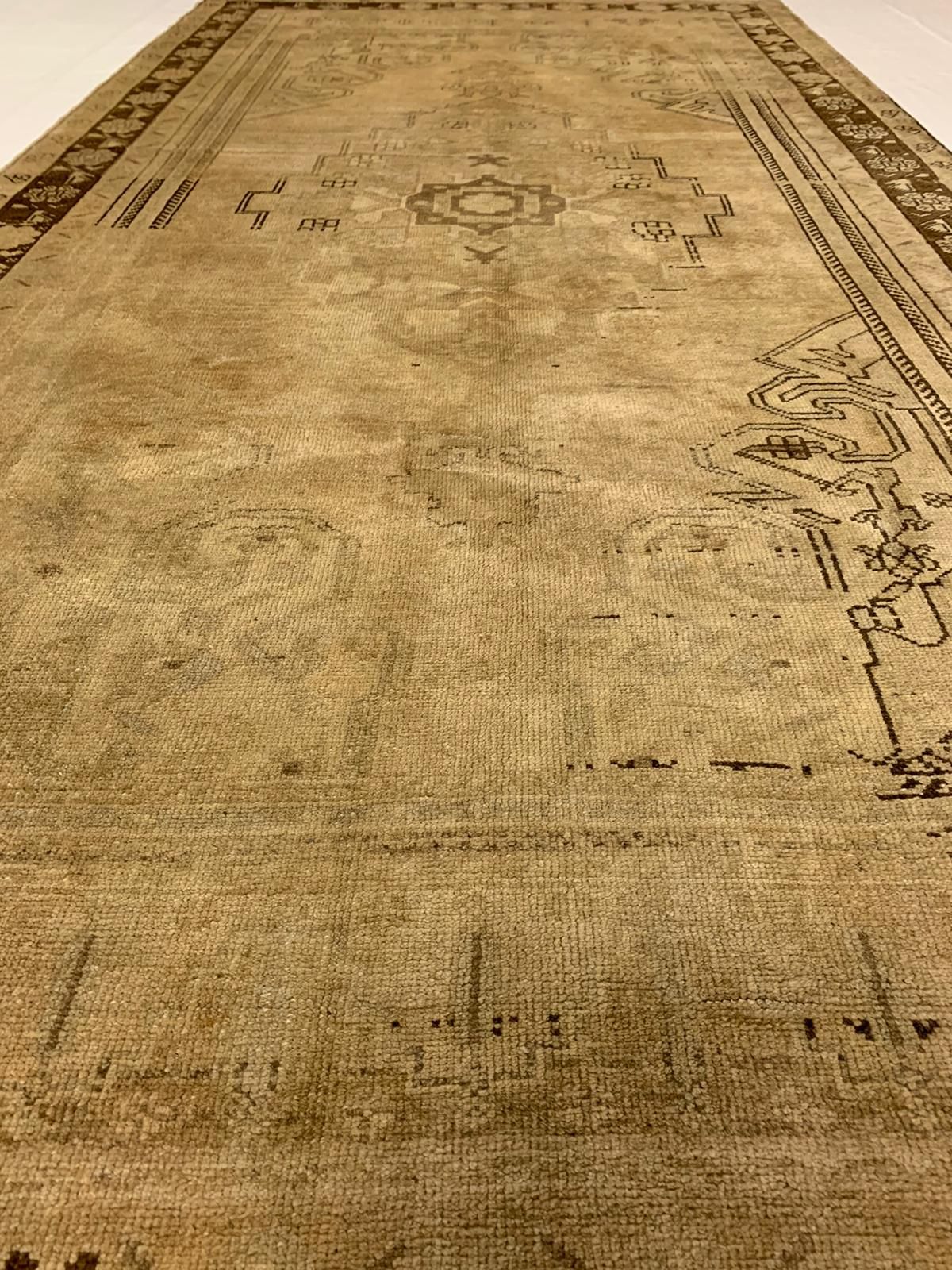5x11 Ivory and Brown Turkish Tribal Runner