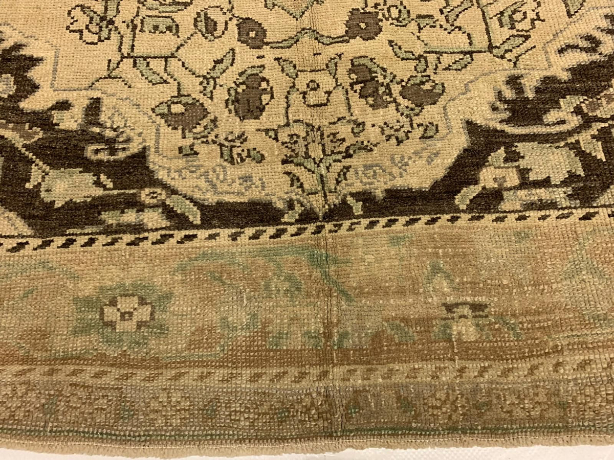 6x10 Ivory and Ivory Turkish Tribal Rug