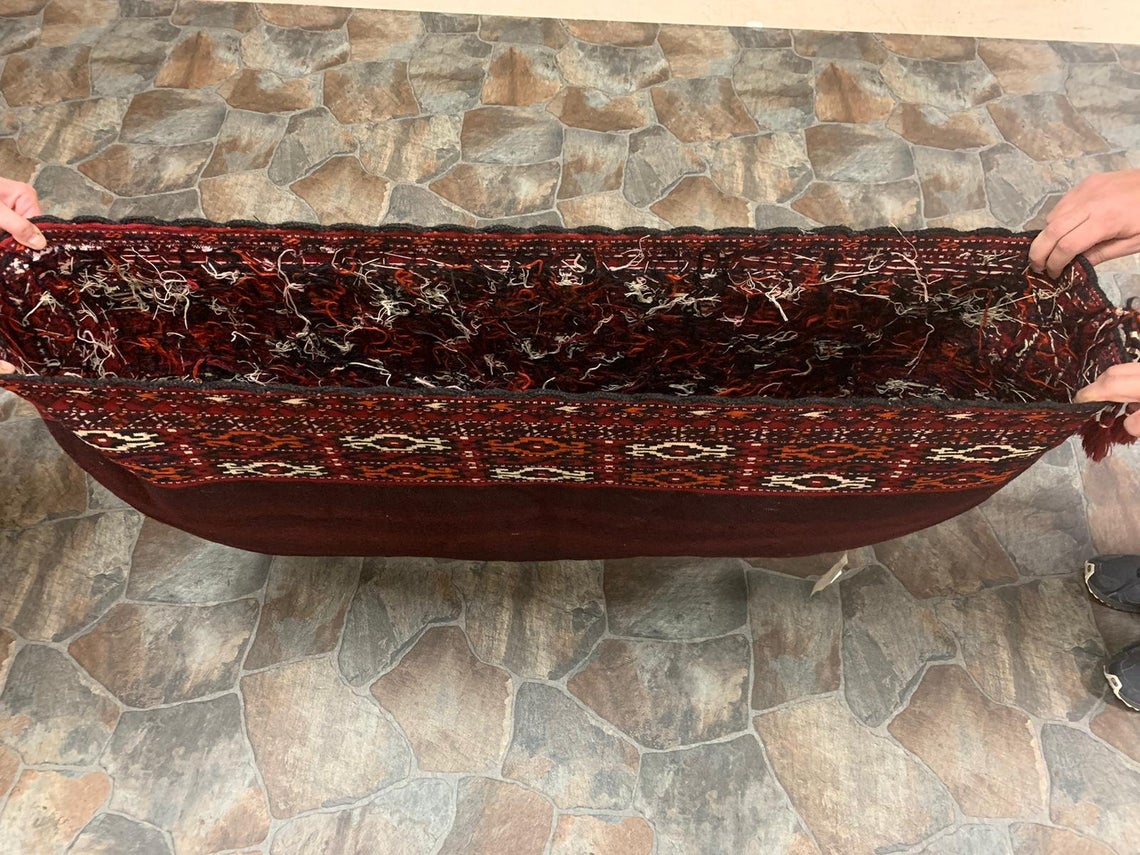 2x4 Red and Beige Turkish Tribal Rug