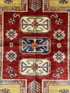 4x6 Green and Ivory Kazak Tribal Rug