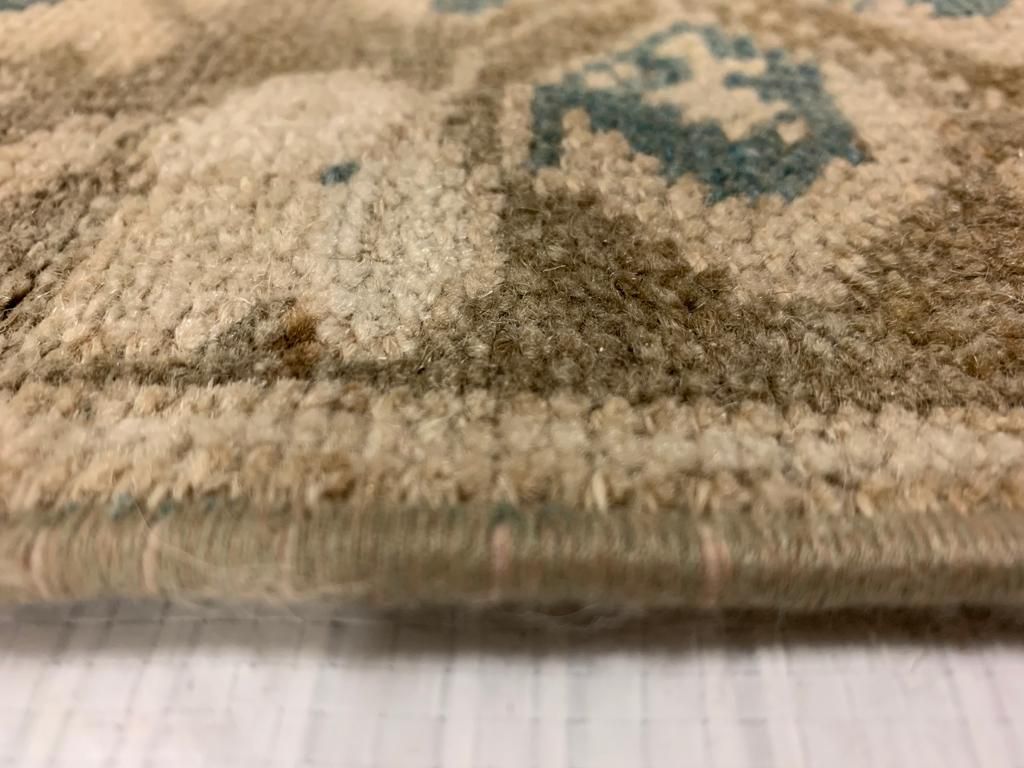6x10 Ivory and Blue Turkish Tribal Rug