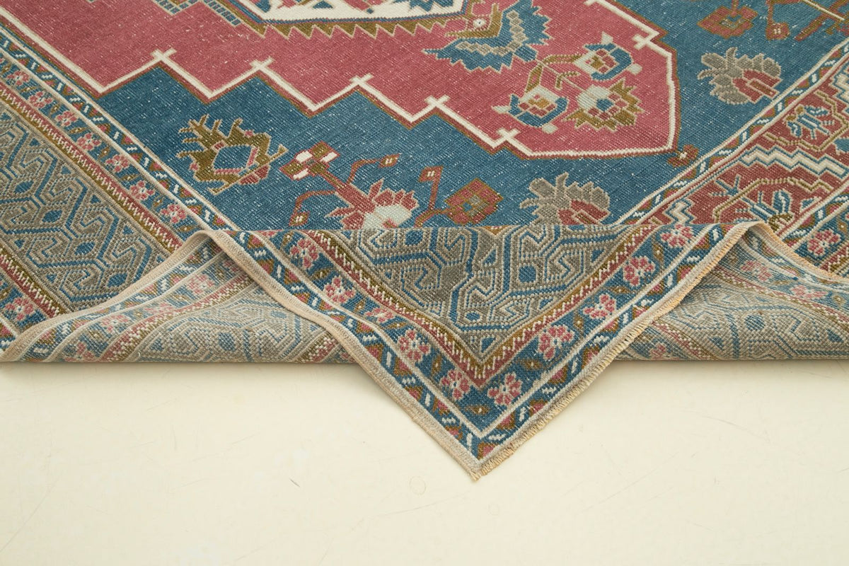6x12 Red and Blue Turkish Tribal Runner
