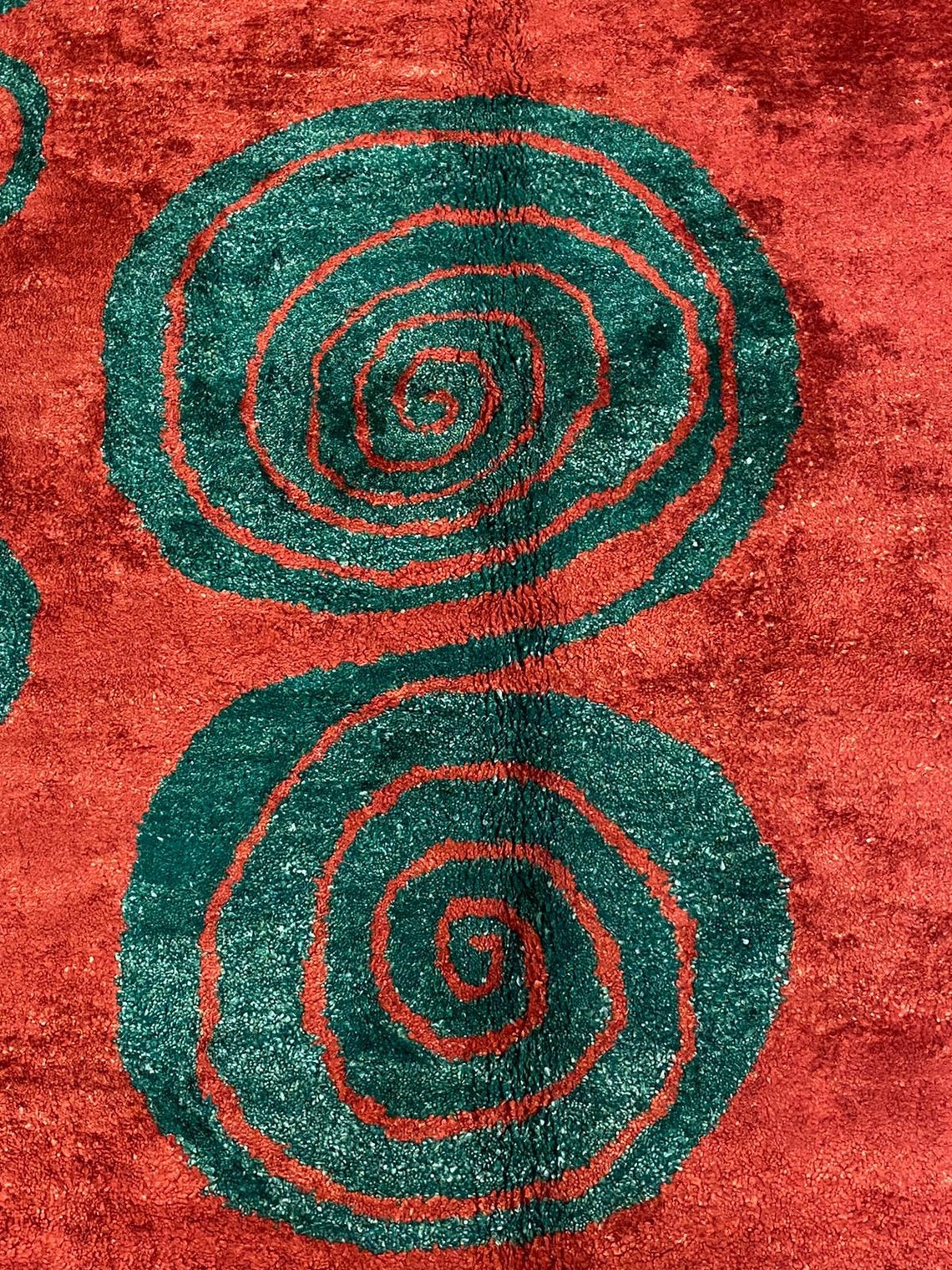 6x8 Green and Red Modern Contemporary Rug