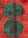 6x8 Green and Red Modern Contemporary Rug