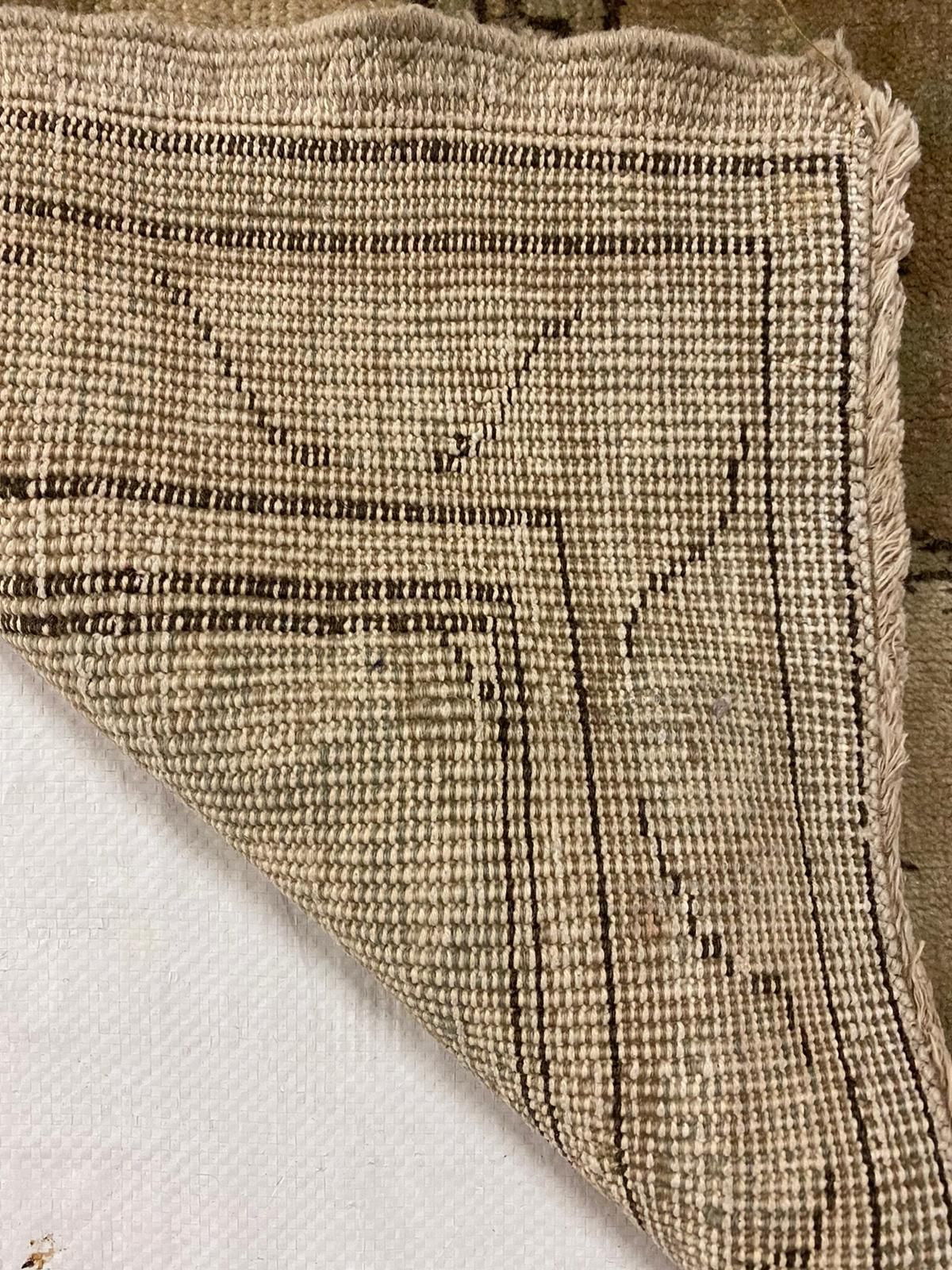 3x12 Ivory and Green Turkish Tribal Runner