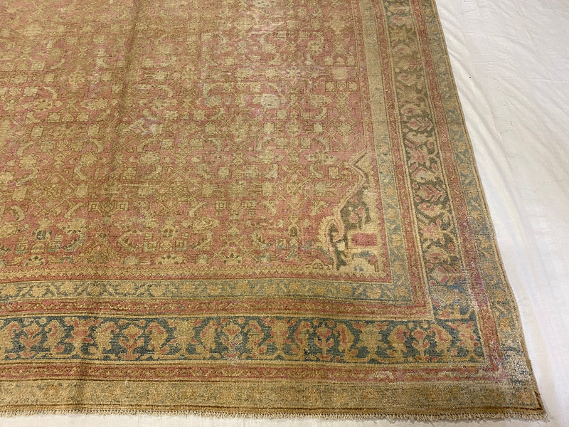 8x18 Pink and Blue Persian Rug