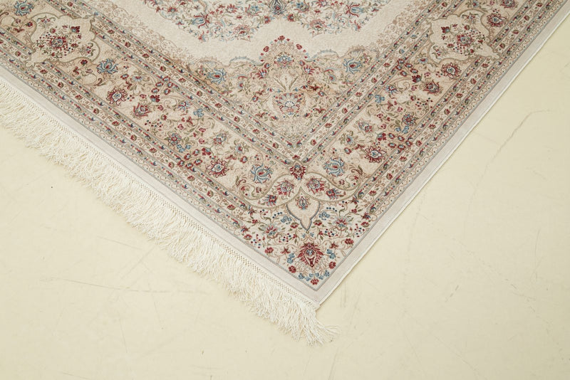 5x8 Ivory and Beige Turkish Antep Rug