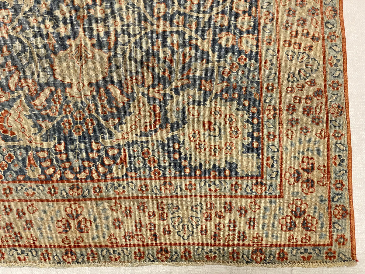 4x5 Blue and Red Persian Traditional Rug