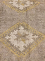 7x7 Beige and Gold Turkish Tribal Rug