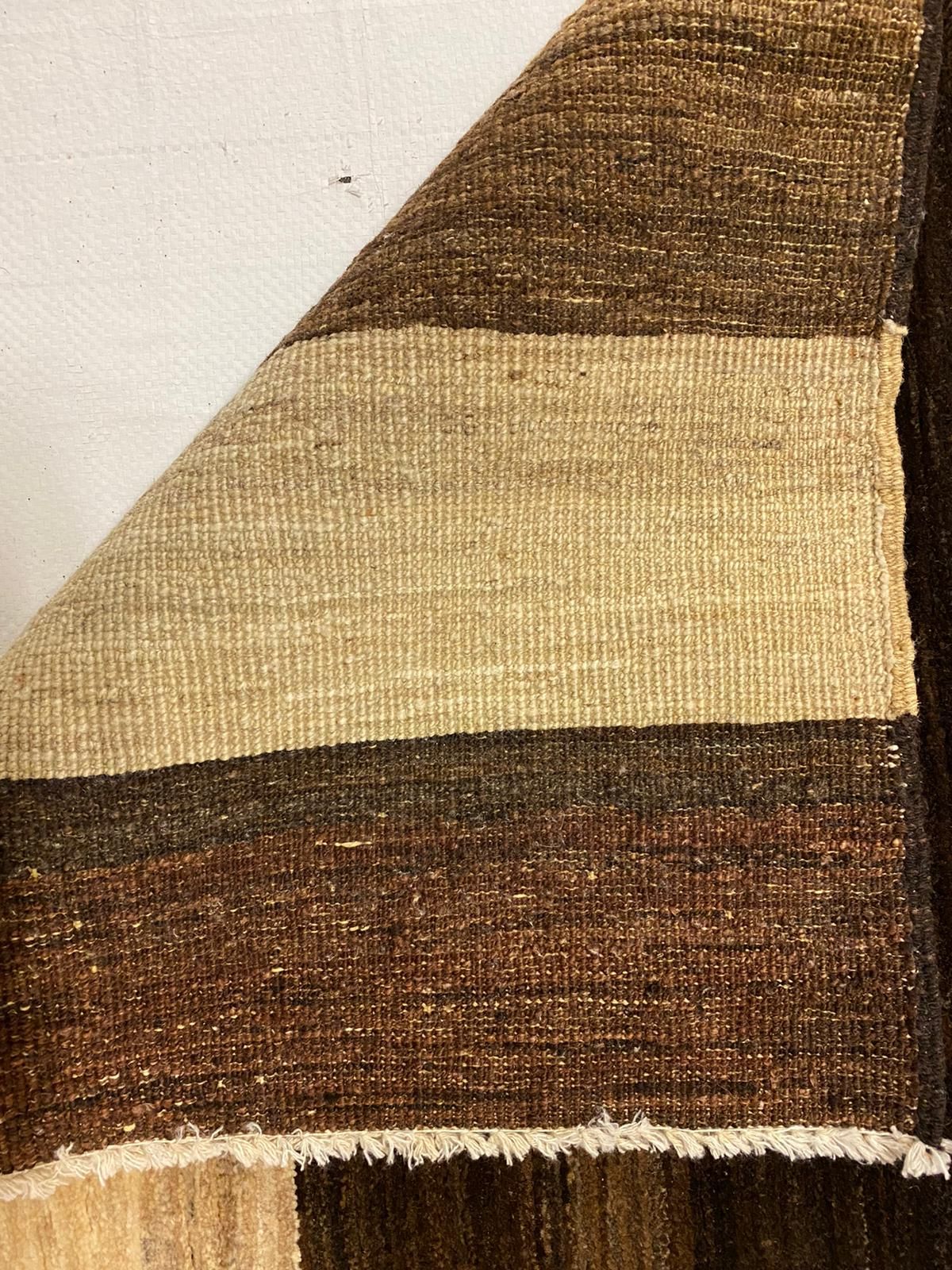 3x8 Brown and Ivory Modern Contemporary Runner