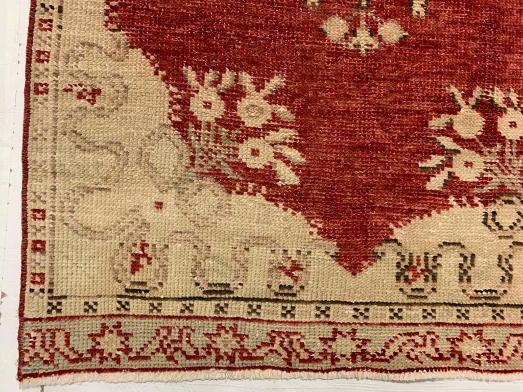 3x12 Red and Ivory Turkish Tribal Runner