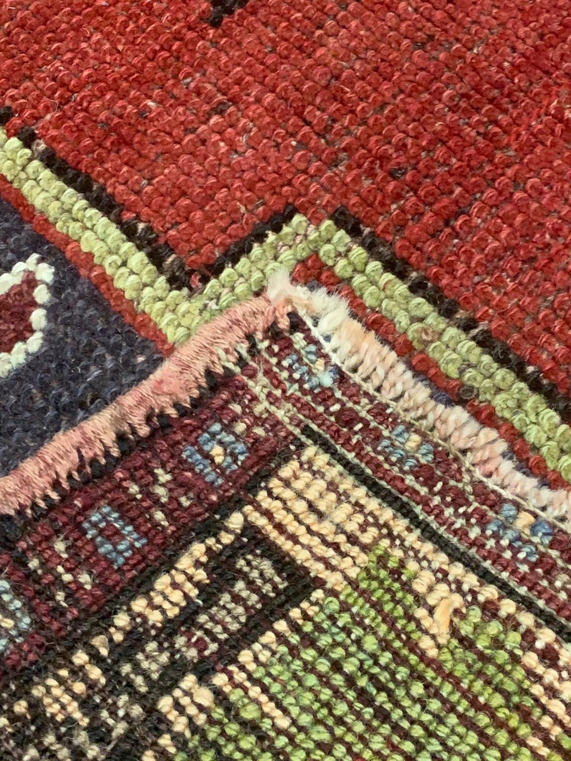 4x11 Red and Green Turkish Tribal Runner