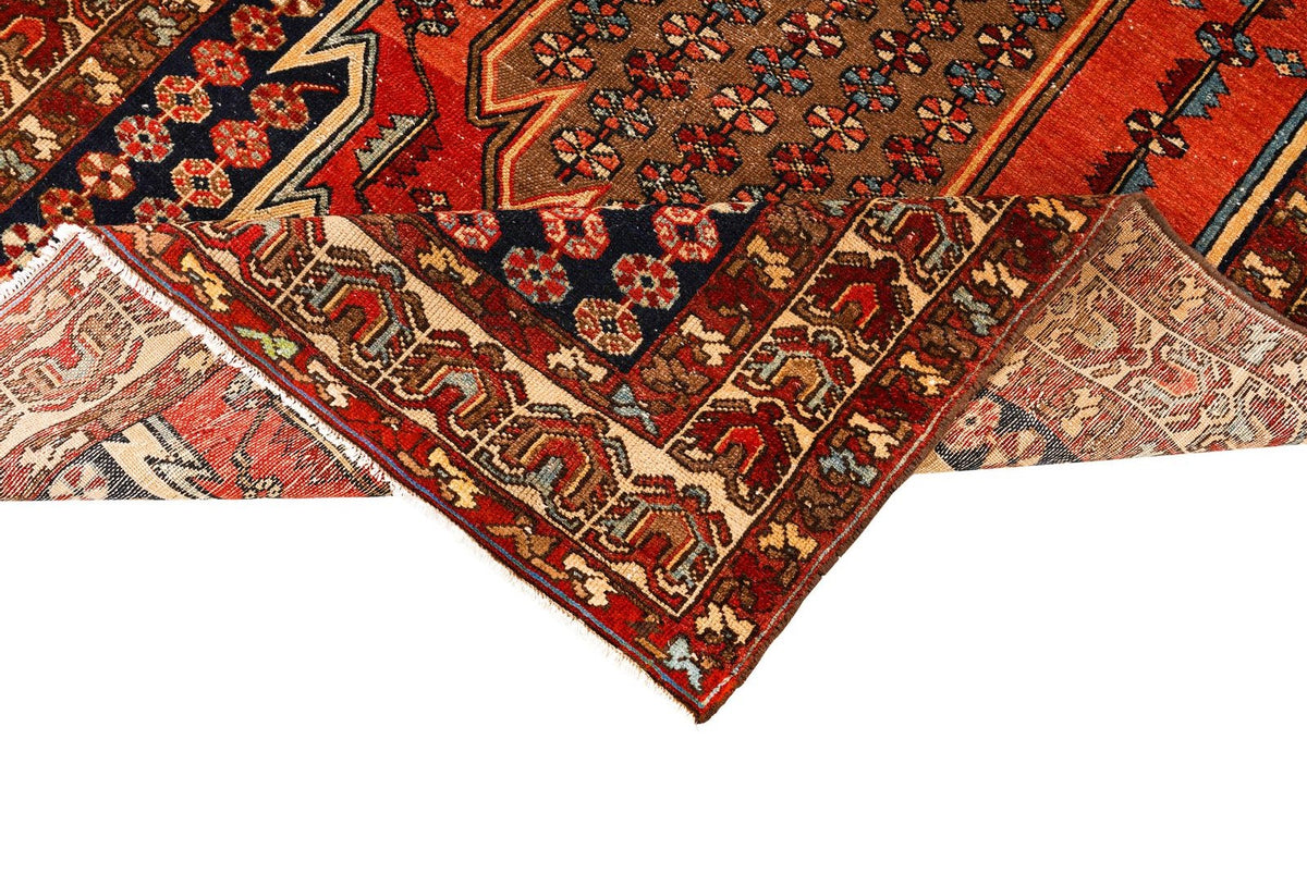 4x6 Brown and Rust Persian Tribal Rug