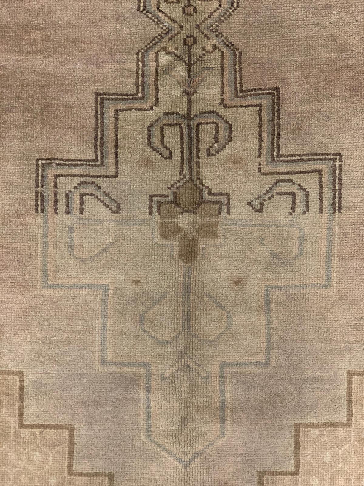 4x8 Ivory and Brown Turkish Tribal Runner