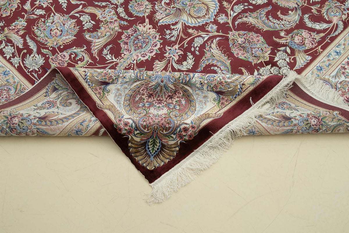 7x10 Red and Ivory Turkish Antep Rug
