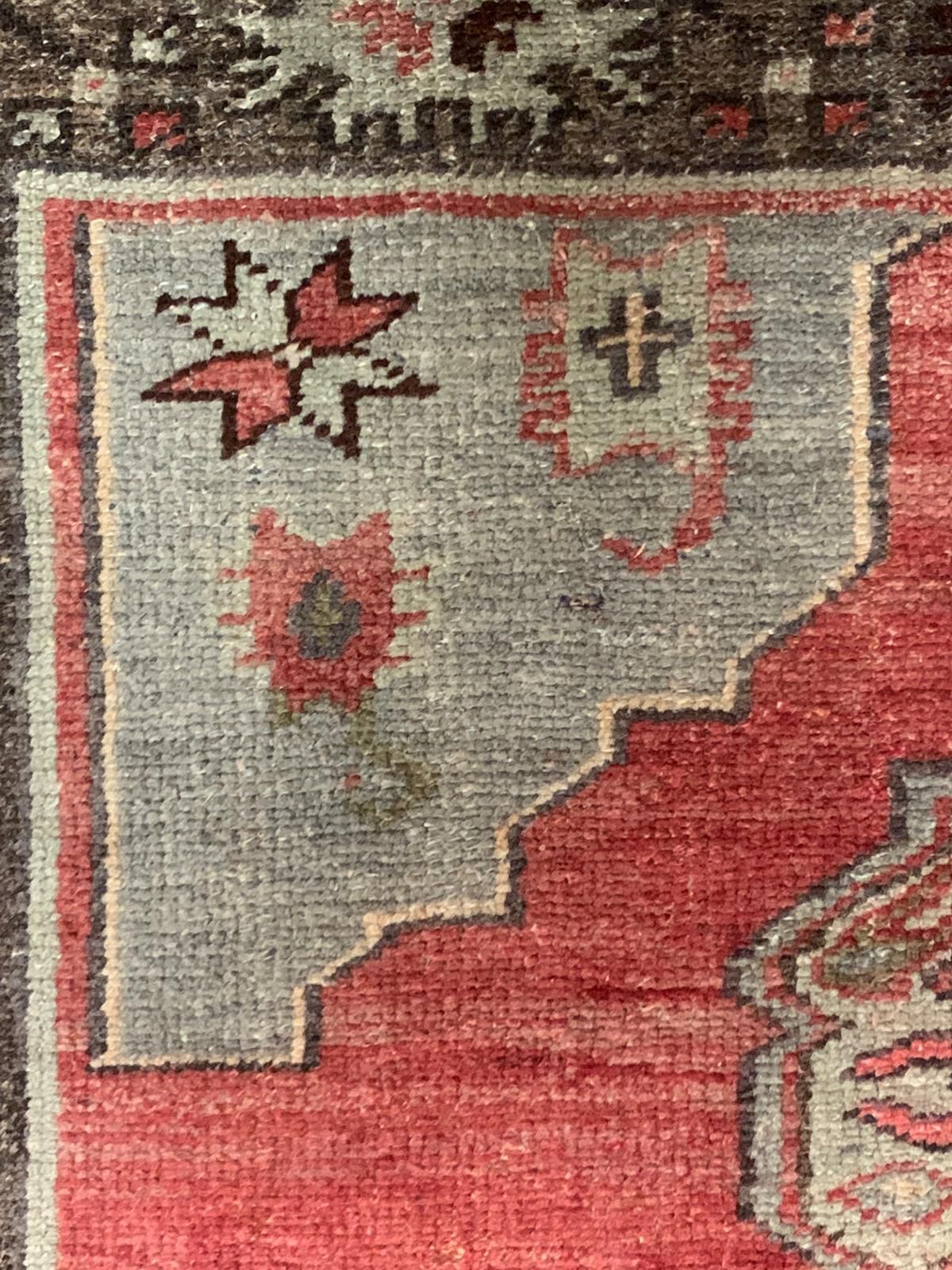 4x7 Red and Gray Turkish Tribal Rug