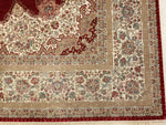 5x8 Red and Off-White Turkish Antep Rug