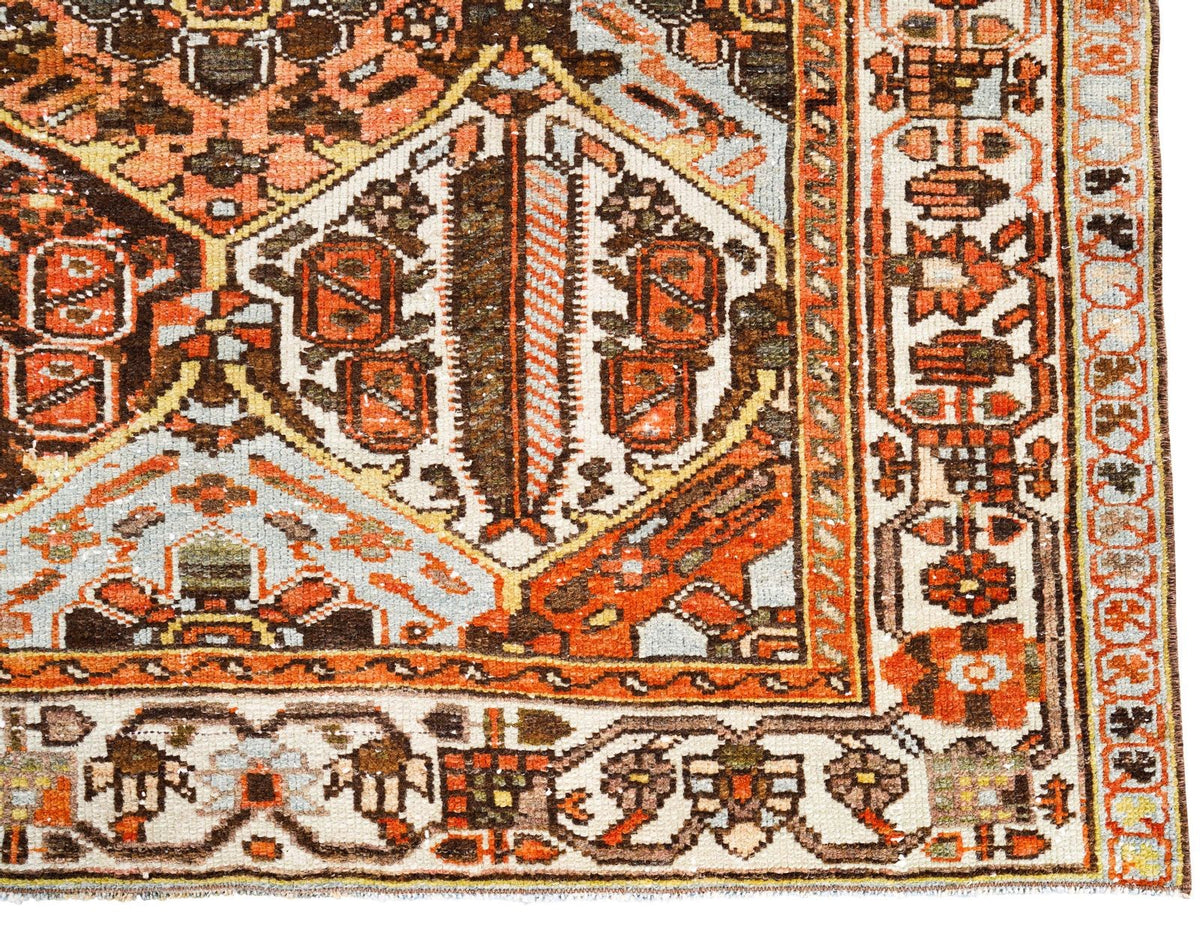 5x6 Brown and Beige Persian Rug